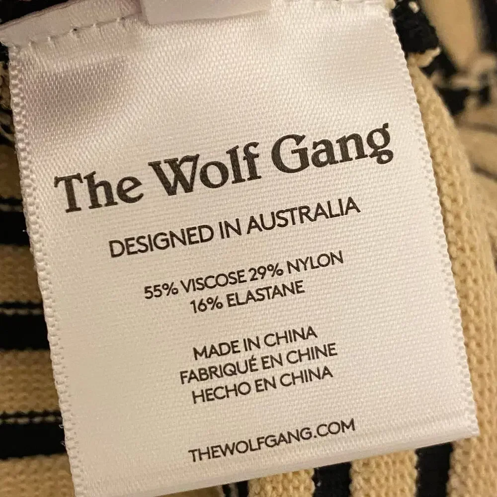 The Wolf Gang Size Small Sunmor Strapless Knit Black & Beige Maxi Dress - Picture 13 of 14